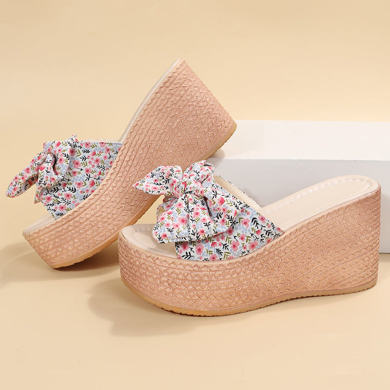 BODUODUO Women's slippers wear fashion out, go out with a versatile high bottom slope and niche princess style explosive ultra-light official high value