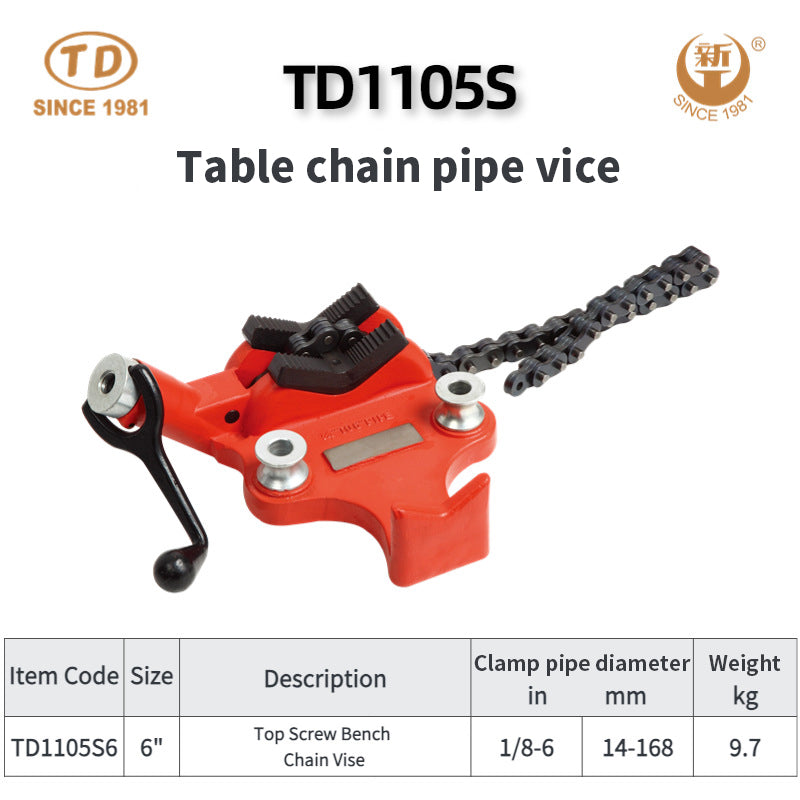 ZHONGTIANDA TD1105S Table type chain pipe table vise
